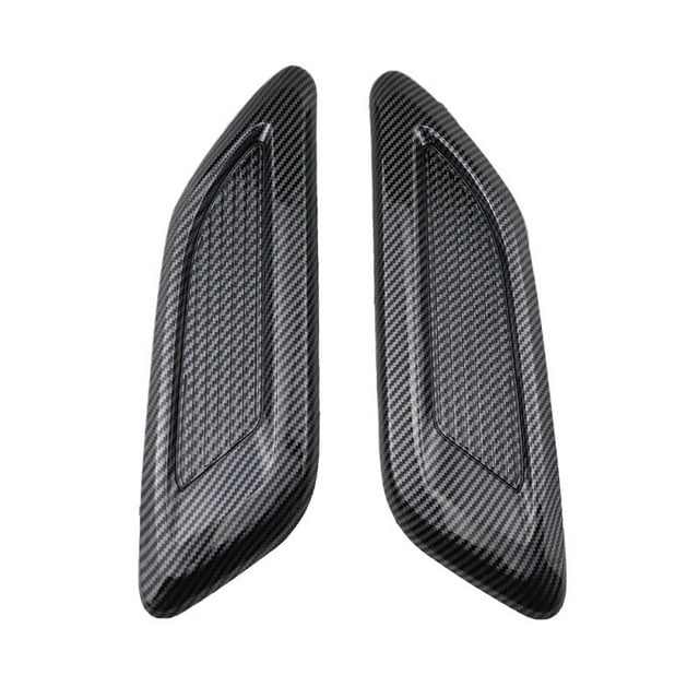 2Pcs/Set Car Hood Bonnet Vents Air Intake Scoop Flow Intake Front Engine Cover ABS Black Carbon Fiber Self-Adhesive