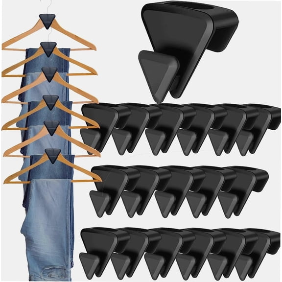 Premium Clothes Organizer - Triangle Hanger Spacers, AS-SEEN-ON-TV, Closet Space Savers - 18pcs Heavy Duty Cascading Hanger Hooks to Create Up to 3X Closet Space and More?Black?