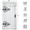 thumbnail image 2 of Stall Rustic Barn Door Shower Curtain Set 36Wx71H Inches Half Small Farmhouse White Wood Wooden Country Vintage Polyester Waterproof Bathroom Curtain with 7 Hooks, 2 of 5