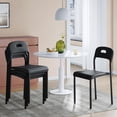 thumbnail image 1 of Ourlova Outdoor Patio Dining Chairs Set of 4 - Stackable Plastic Kitchen Chairs - Steel Legs Support - Waterproof and Stain-Resistant - Easy Assembly - Suitable for Indoor and Outdoor - Black, 1 of 7