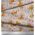thumbnail image 2 of Soimoi Poly Georgette Fabric Tree,Floral & Deer Animal Print Fabric by The Yard 42 Inch Wide, 2 of 3