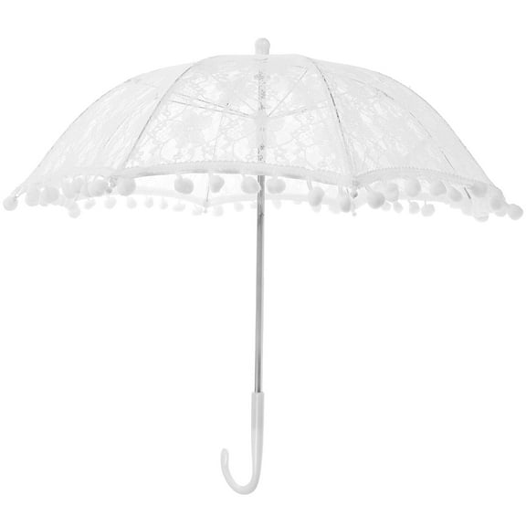 FONWILYO Umbrella White 1Set 18.5x18.5x17.7in Iron Cloth Ladies Parasol