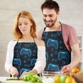 thumbnail image 4 of Neon Controllers Games Icons Black Pattern Apron-Garden Aprons for Women with Pockets-Cotton Linen Waterproof Kitchen Cooking Gardening Aprons Adjustable for Kitchen,Cooking,BBQ and Salon 33x27 Inch, 4 of 5