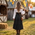 thumbnail image 6 of Womens Off Shoulder Renaissance Dress Bell Sleeves Vintage Medieval Peasant Long Dresses Halloween Pirate Costume(Black2XL), 6 of 6