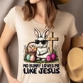 thumbnail image 4 of No Bunny Loves Me Like Jesus T-Shirt | Christian Rabbit Graphic Tee, Ash, Size L, 4 of 6