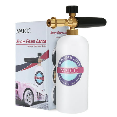 Snow FoamLance, MATCC Adjustable Foam Cannon for Karcher 33 fl. oz (1Liter) Bottle Car Pressure Washer Gun Compatible Karcher K2 K3 K4 K5 K6