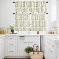 thumbnail image 3 of Forest Animal Kitchen Curtains Valances and Tiers Set of 3 Vintage Forest Leopard Animal Green Tier Curtains and Valance with Rod Pocket for Small Windows, 27.5"x36", 3 of 9