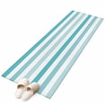 thumbnail image 2 of 2'x6' Rug Runners for Hallways Kitchen, Aqua Ombre Grey Striped Non Slip Entryway Beside Floor Carpet Runner, Farmhouse Stripe Modern Washable Laundry Room Bedroom Throw Rugs Mat for Family Pet, 2 of 8