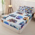 thumbnail image 2 of Castle Fairy Whimsical Train Art Zipper Twin Comforter Sets with Fitted Sheet and 2 Pillowcases,Playful Engine Pattern Zipper Bedding Set for Bedroom,Light Blue,4-Piece, 2 of 6
