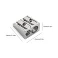 thumbnail image 2 of WIFKLSIIPG Metal Pencil Sharpener with 2 Holes Manual Twin Metal Sharpening Double Holes Rectangular Pencil Sharpener(Silver), 2 of 7