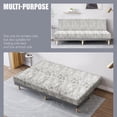thumbnail image 5 of Leather Like Stretch Futon Slipcover Armless Futon Bed Sofa Cover Furniture Protector with Elastic Bottom, Soft and Washable Futon Cover for Sofa Bed Stay in Place（Larger，Beige）, 5 of 5