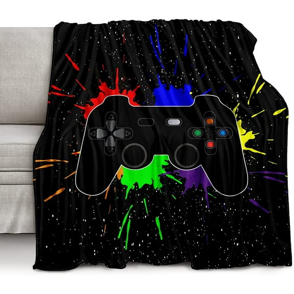 Bedding Gaming Throw Blanket Super Soft Gamer Gift for Couch Sofa for Kids Boys Teens Video Game 50x60in