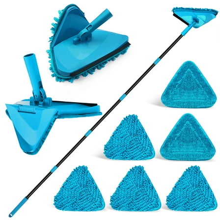 NEWE Wall Mop Cleaner with 80 inches Long Handle (Blue)