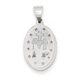 thumbnail image 2 of 14k White Gold Polished and Satin Hollow Miraculous Medal Oval Pendant XR1400, 2 of 3