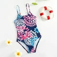 thumbnail image 2 of Otqutp Toddler Girls Dinosaur Swimming One Piece Kids Cute Tie Dye Swimsuit Adjustable Straps Floral Print Rainbow Bathing Suit Modest Beach Swimwear, 2 of 4