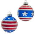 thumbnail image 5 of Kurt Adler 80MM Red, White and Blue Stars and Stripes Glass Ball Ornaments, 6 Piece Box, 5 of 5