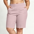 thumbnail image 2 of biudgviw Plus Size Bermuda Shorts for Women Summer Pull On Shorts Casual High Waisted Stretch Work Shorts with Pockets, 2 of 7
