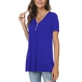 thumbnail image 2 of Anygrew 2 Packs Womens Summer Short Sleeve Tunic Tops Loose Fit Casual Blouses, 2 of 7