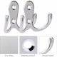 thumbnail image 4 of Juego de 20 ganchos de pared de postes de metal con tornillos, ganchos de pared para cocina, baño, armario, baño, plata, 4 of 5