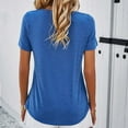 thumbnail image 4 of Sinpiling Womens T Shirts Sexy Hollow Out V-Neck Short Sleeve Lightweight Soft Pullover Going Out Tops Casual Loose Solid Color Basic Blouses Tshirts Christmas Gifts, 4 of 4