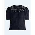 thumbnail image 5 of Free Assembly Women's and Women’s Plus Embellished Cable Knit Cardigan, Midweight, XS-4X, 5 of 5