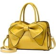 thumbnail image 1 of LHSHID Shiny Women Handbag Patent Leather Bowknot Purse Charm Glossy Top-Handle Satchel Tote Fashion Shoulder Bag, 1 of 7