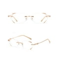 thumbnail image 3 of TERAISE Frameless Reading Glasses For Women With Blue Light Blocking,Fashion Diamond Cutting Rimless Eyeglasses（Gold-150）, 3 of 6