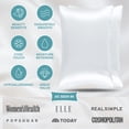 thumbnail image 5 of Bare Home 100% Mulberry Silk Zipper Pillowcase - Perfect for Hair and Skin - Premium 6A Grade, 19 Momme Silk - Queen - 2 Pack, White, 5 of 9