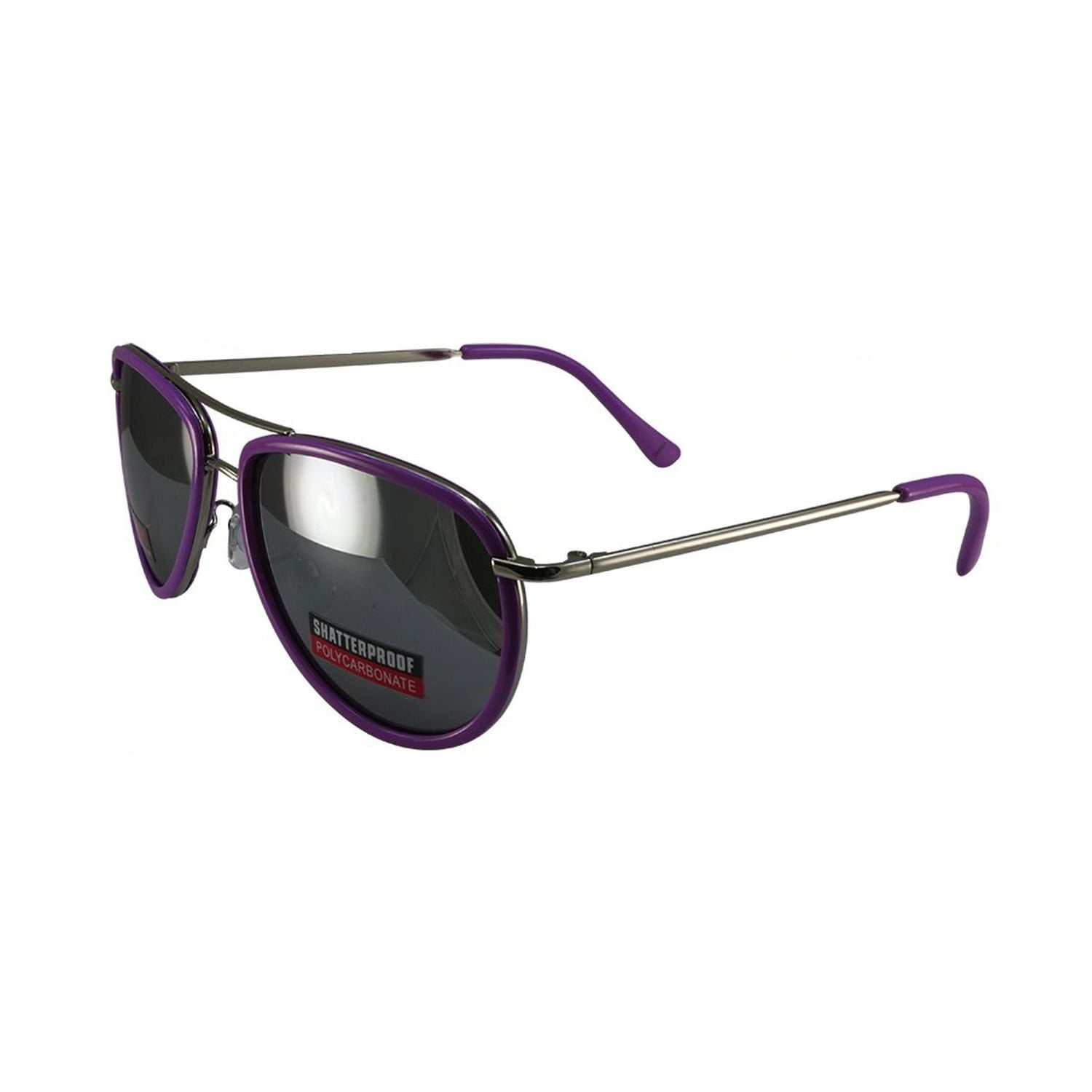 Swag Aviator Sunglasses Purple Trimmed Frames with Flash Mirror Lenses