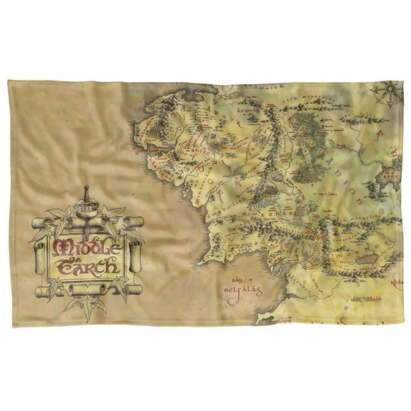 The Lord of The Rings Blanket, 36'x58' Map of Middle Earth Fleece Blanket