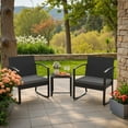 thumbnail image 5 of Devoko 3 Pieces Patio Furniture Set, Rocking Chairs with Coffee Table Set, Outdoor Wicker Bistro Set for Garden, 5 of 7