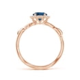 thumbnail image 2 of ANGARA Natural Vintage Inspired London Blue Topaz Flower and Vine Ring in 14K Rose Gold for Women (Size-6mm) | November Birthstone Jewelry for Women | London Blue Topaz Ring (Ring Size - 7), 2 of 10