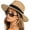 Khaki, variant on Wide Brim Straw Fedora Sun Hat with Black Band Lightweight Packable Summer Panama Hat for UV Protection - Khaki