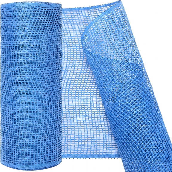 AUQ 10 Inch x 15 Feet Decor Mesh Ribbon Imitation Burlap Deco Mesh Wreath Supplies PP Plastic Mesh Roll for Spring Wreaths,Swags,Craft,Party Decoration (1 Roll)