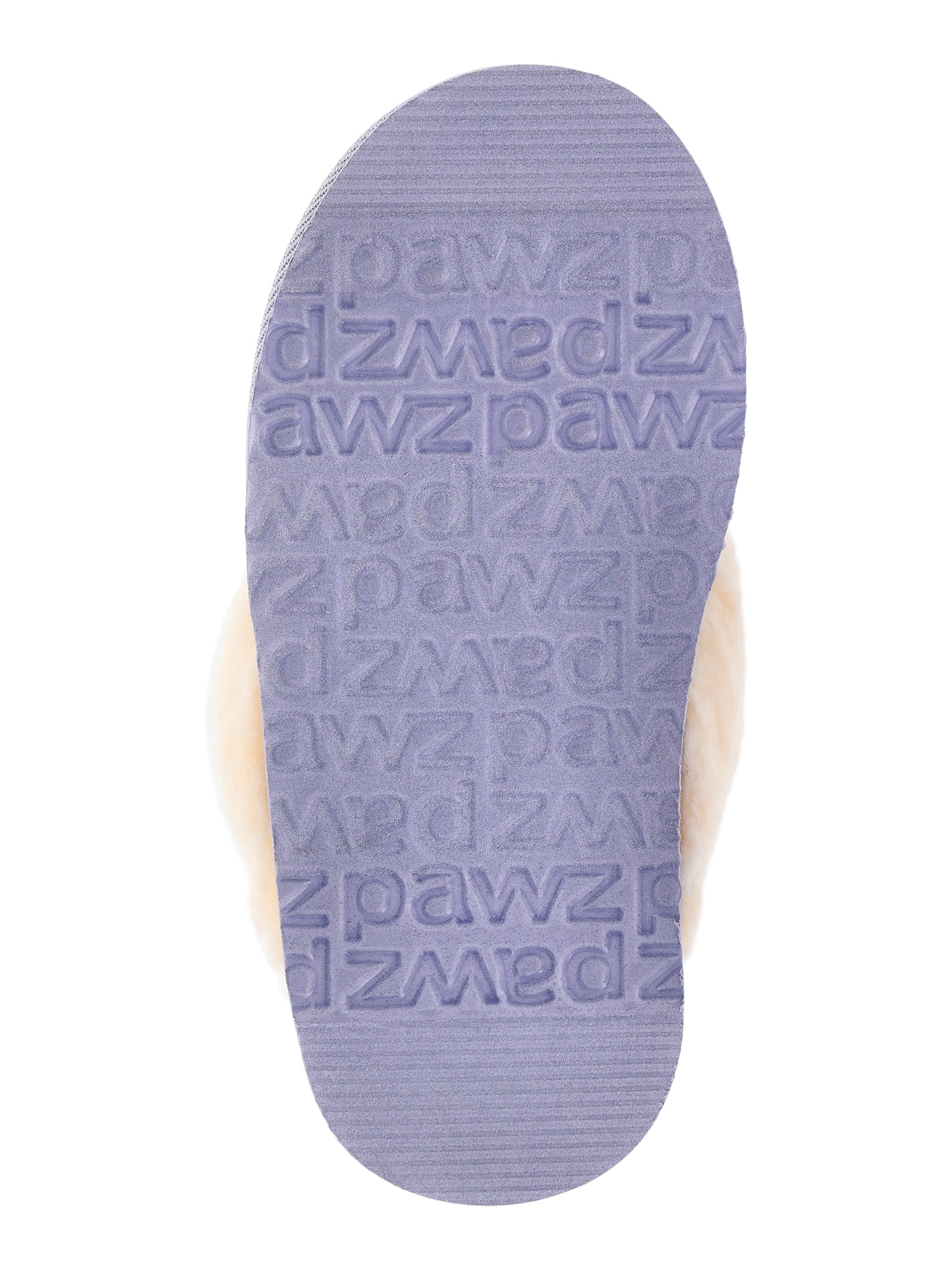 Pawz Girls Faux Shearling Slippers with Slingback Strap