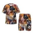 thumbnail image 1 of Balery Abstract Lion Painting Conjunto de Pijama Infantil de Manga Corta con Estampado – Ropa de Dormir de Algodón Suave-Large, 1 of 6