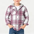 thumbnail image 2 of YunPes Boys Flannel Buffalo Plaid Hooded Jacket Button Down Oversized Cotton Coat Fall Winter Warm Christmas Outwear, 2 of 4