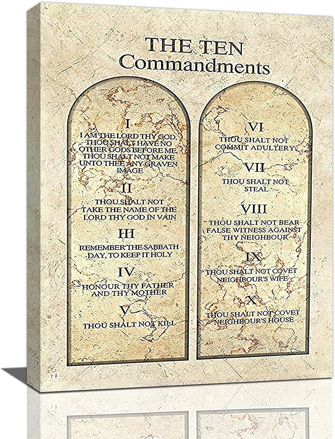 Rustic Ten Commandment Wall Art Christian 10 Commandments Wall Decor