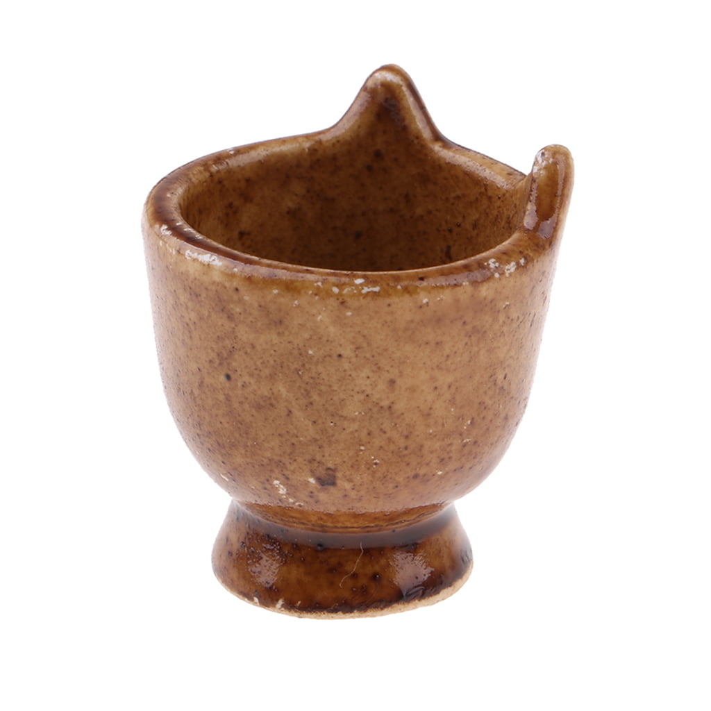 1/12 Dollhouse Miniature Brown Ceramic Flower Pot Plant Pot Life Scene Decor 