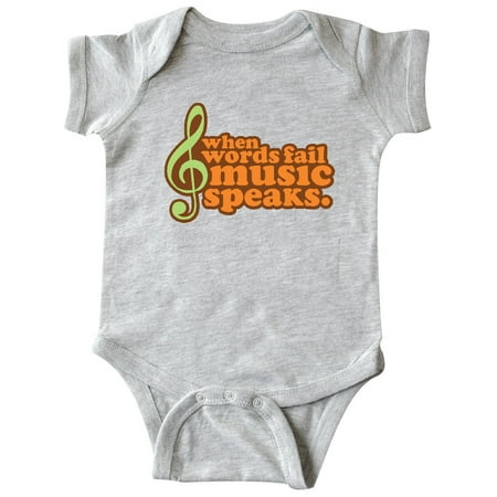 

Inktastic When Words Fail Music Speaks Gift Baby Boy or Baby Girl Bodysuit