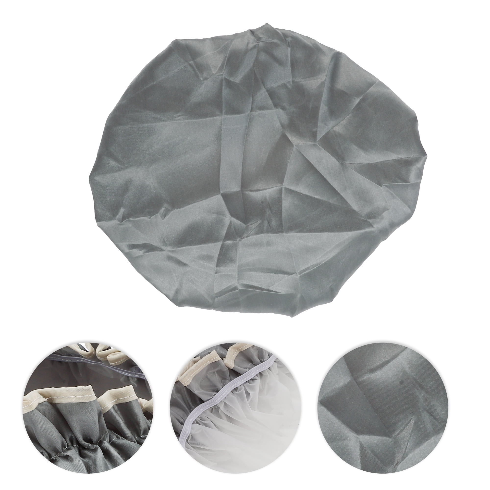 Unique Bargains Women Double Layer Shower Cap 1 Pc Gray