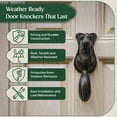 thumbnail image 5 of Renovators Supply Door Knockers for Front Door 6.75" Black Cast Iron Squirrel Shaped Door Knocker w/Screws, 5 of 12