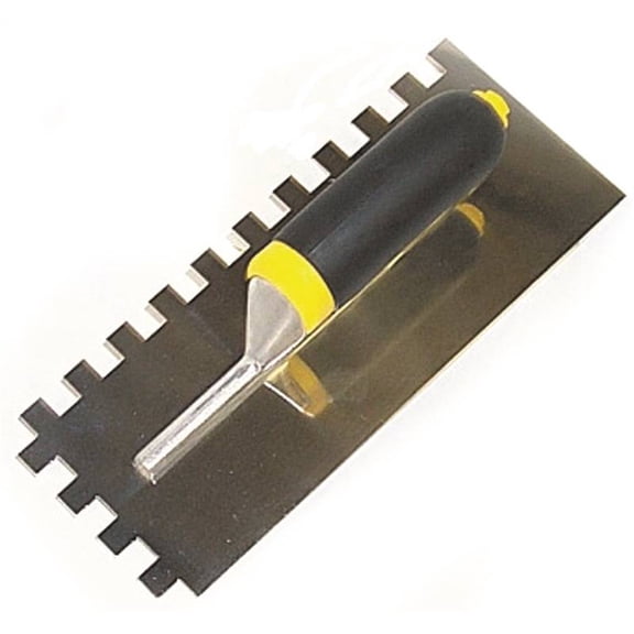 M-D 49038 Tile Installation Trowel, 12 in L, 4-1/2 in W, Square Notch, Comfort Grip Handle