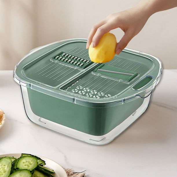 Cesta Para Lavar Verduras Multifunción Con Tazón Colador, Colador Y 4 Cortadores De Acero Inoxidable Para Pelar, Rebanar Y Rallar Sin Esfuerzo, Ideal,Vsgery