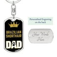 thumbnail image 2 of Cat Key Ring Brazilian Shorthair Cat Dad King Keychain Stainless Steel or 18k Gold, 2 of 10