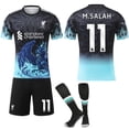thumbnail image 1 of 2025-2026 Liverpool Special Anniversary Edition Blue Football Shirt with Socks No.11 M.SALAH, 1 of 2