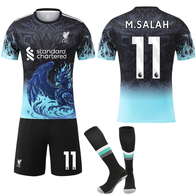 2025-2026 Liverpool Special Anniversary Edition Blue Football Shirt with Socks No.11 M.SALAH