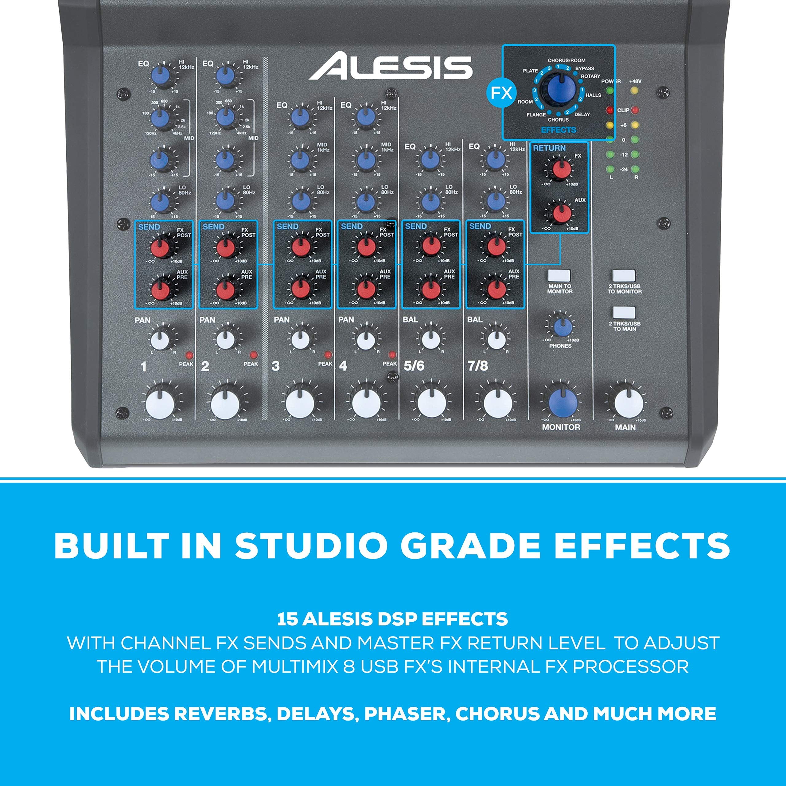 Alesis MultiMix 8 USB FX Audio Mixer - Walmart.com