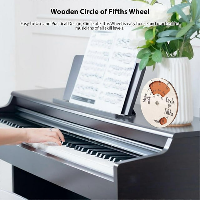 Wooden Fifth Degree Wheel, Melody Tool, Chord Wheel, Music Theory Learning Tool, Music Accessories for Beginner Musicians, Melody Tool