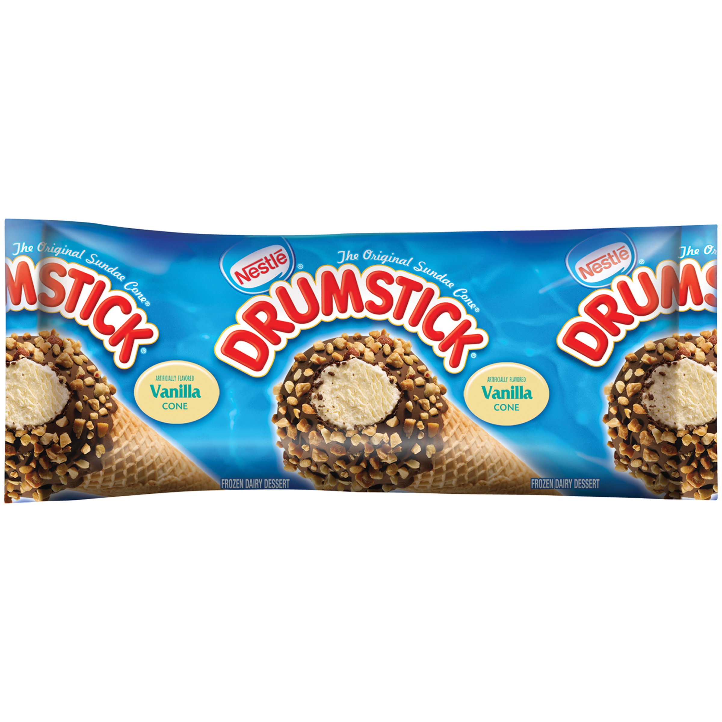 Drumstick Vanilla Ice Cream Cone, Wrapper, 4.6 ounces Walmart